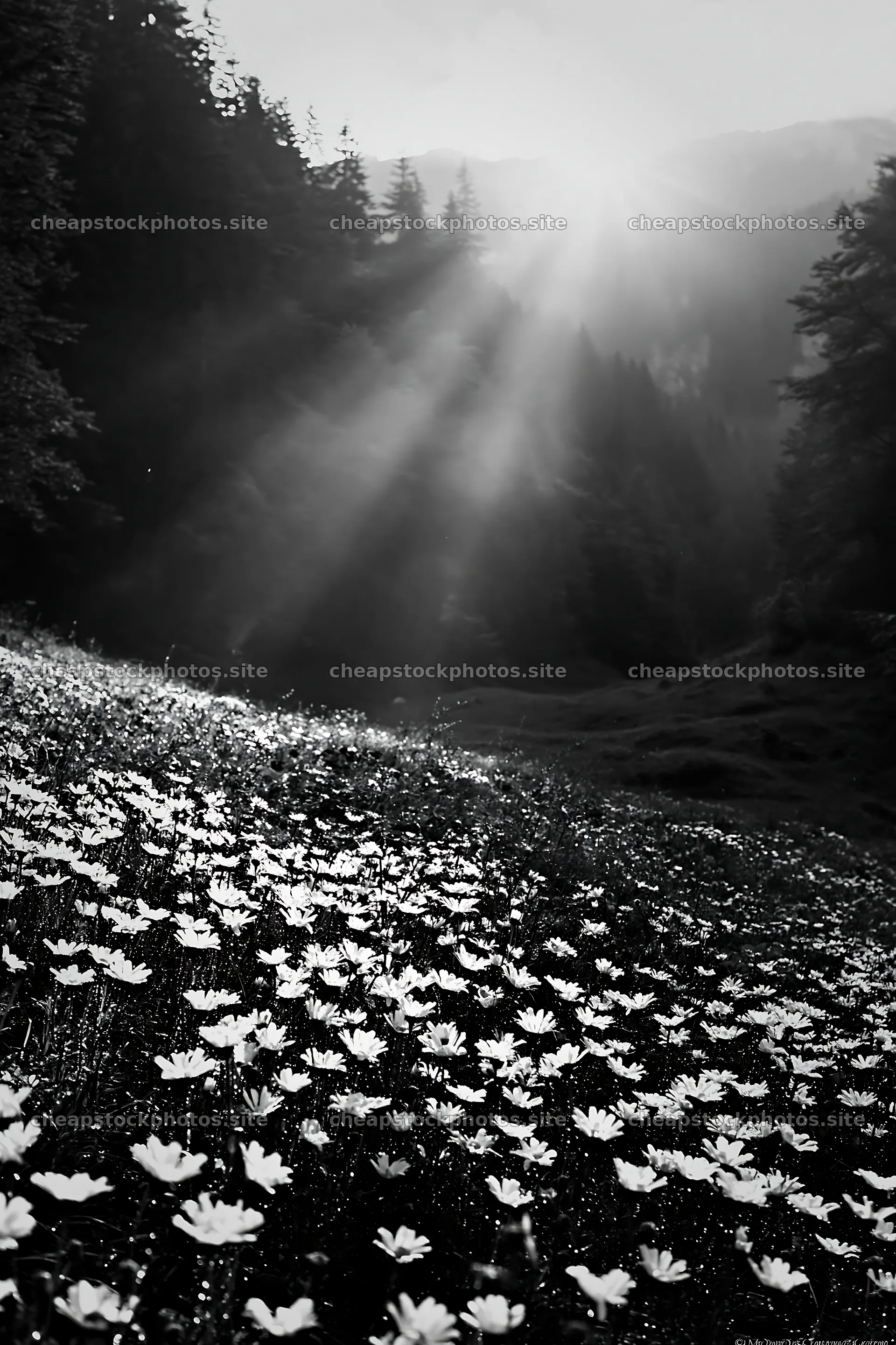 Light rays over meadow in Bucegi Mountains – stock photos 6480x9722