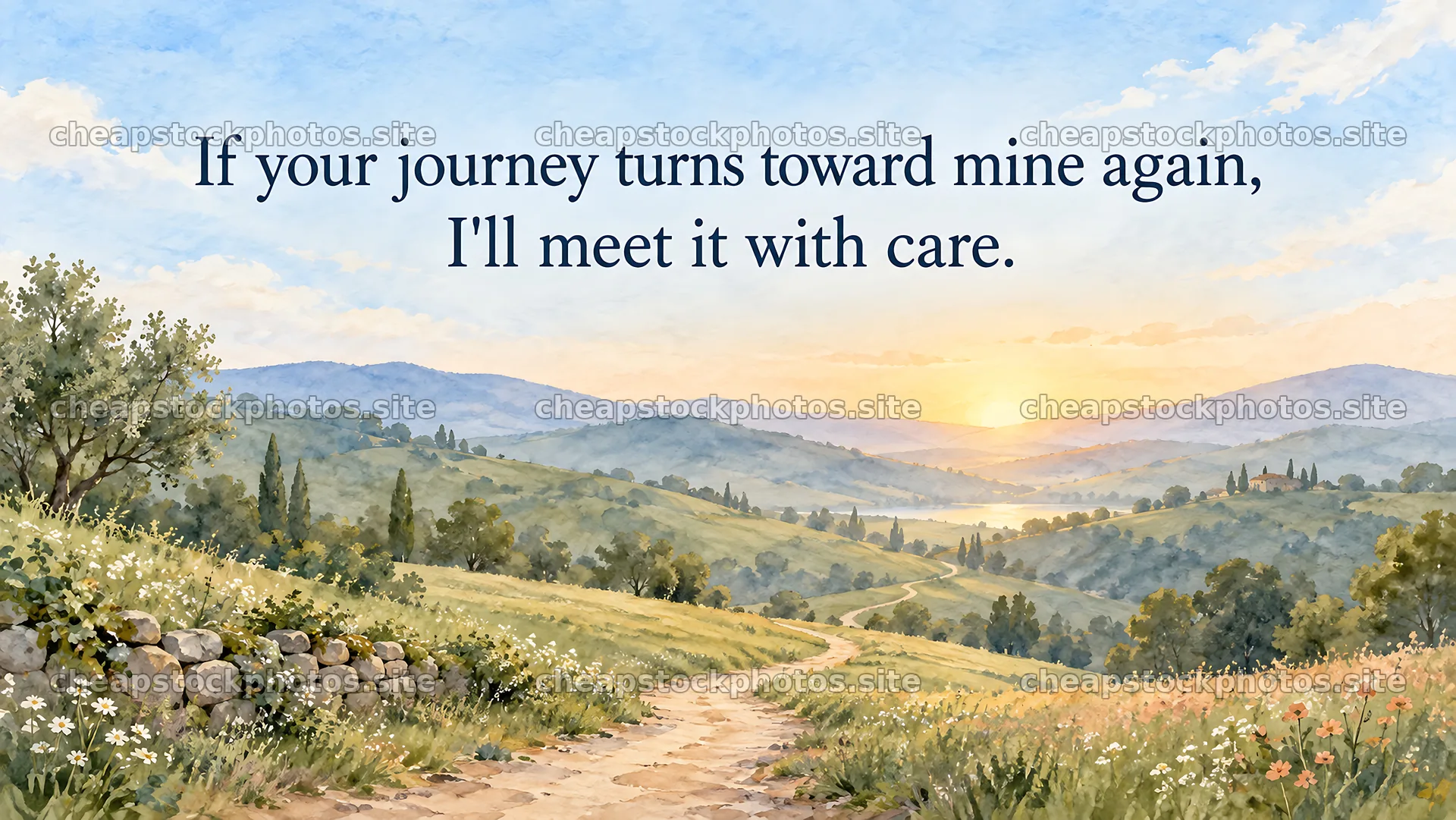 Winding Path Greeting About Meeting Again – stock photos 10324x5812