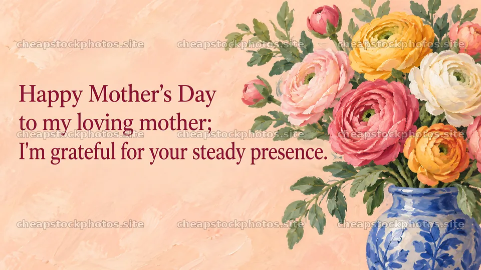 Mother’s Day Greeting with Colorful Flowers – stock photos 10324x5812