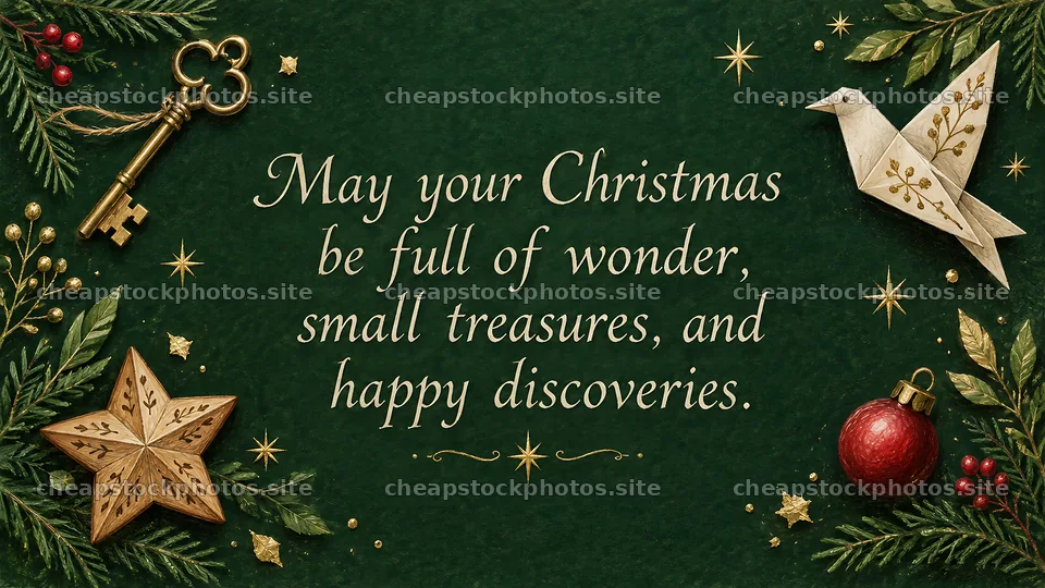 Christmas Greeting on a Dark Green Background – stock photos 10324x5812