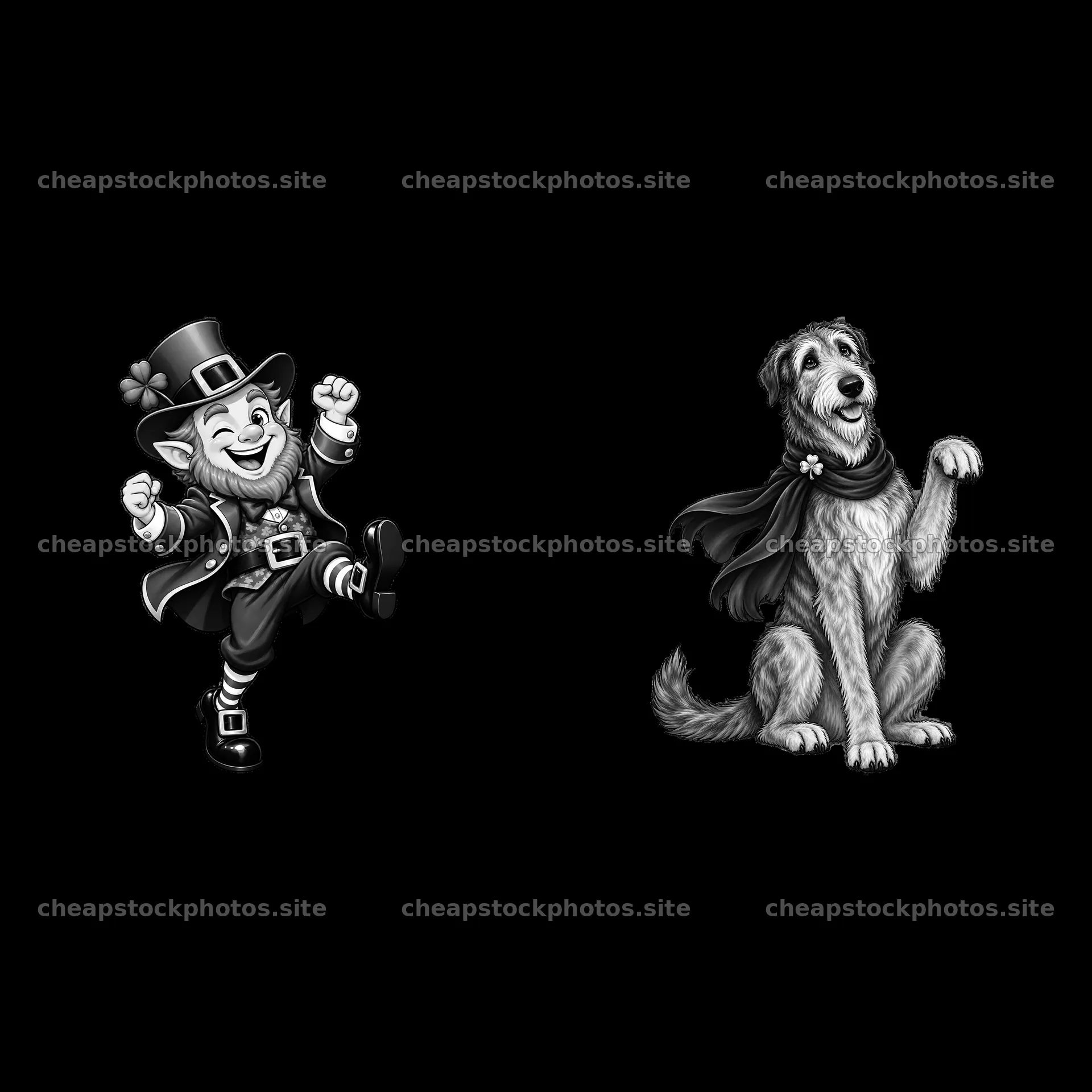 Leprechaun with dog in St. Patrick's Day celebration – stock photos 7746x7746