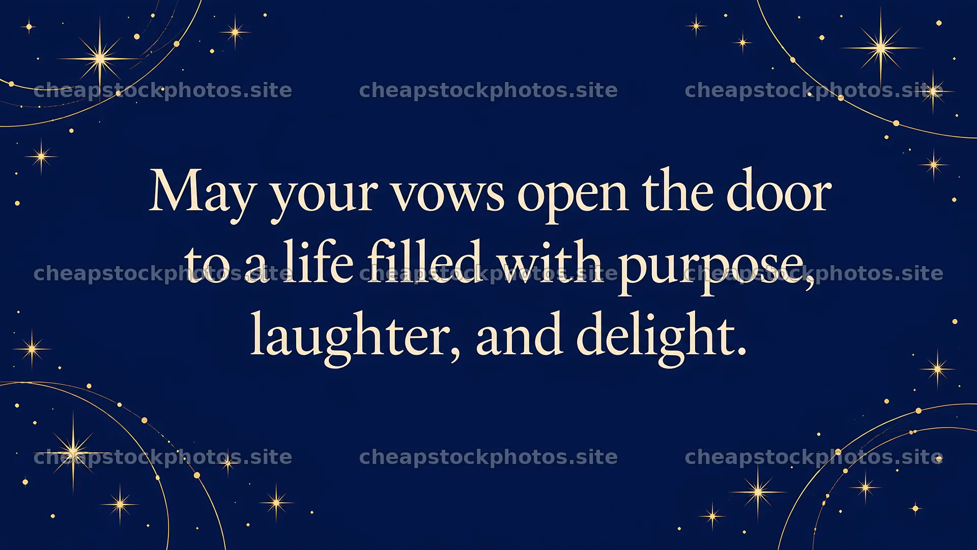 Wedding Vows Greeting with Gold Starry Border – stock photos 10324x5812