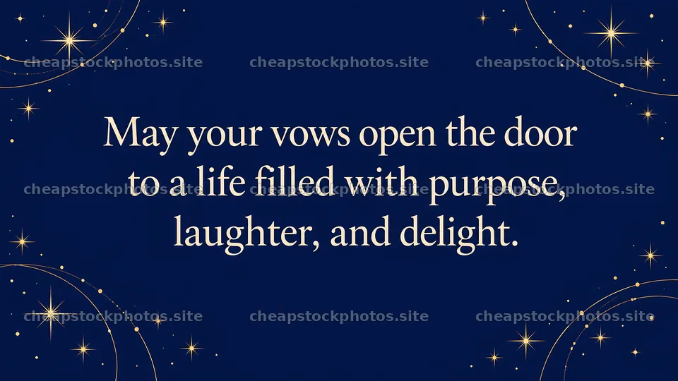 Wedding Vows Greeting with Gold Starry Border – stock photos 10324x5812