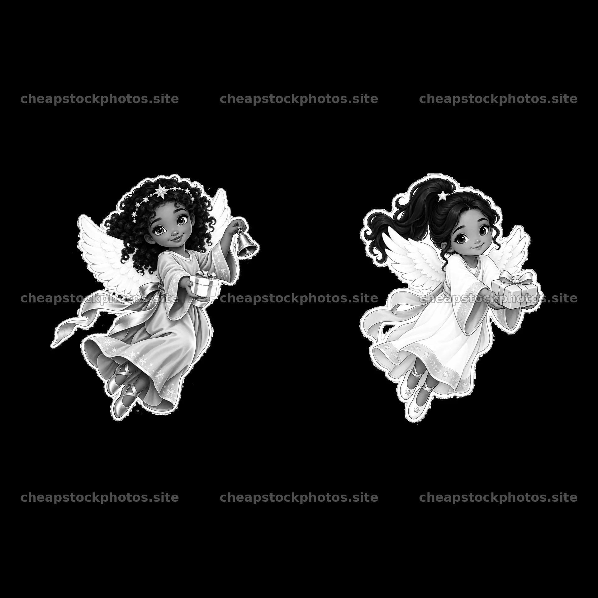 Christ Child characters with gifts for European Christmas traditions – stock photos 7746x7746