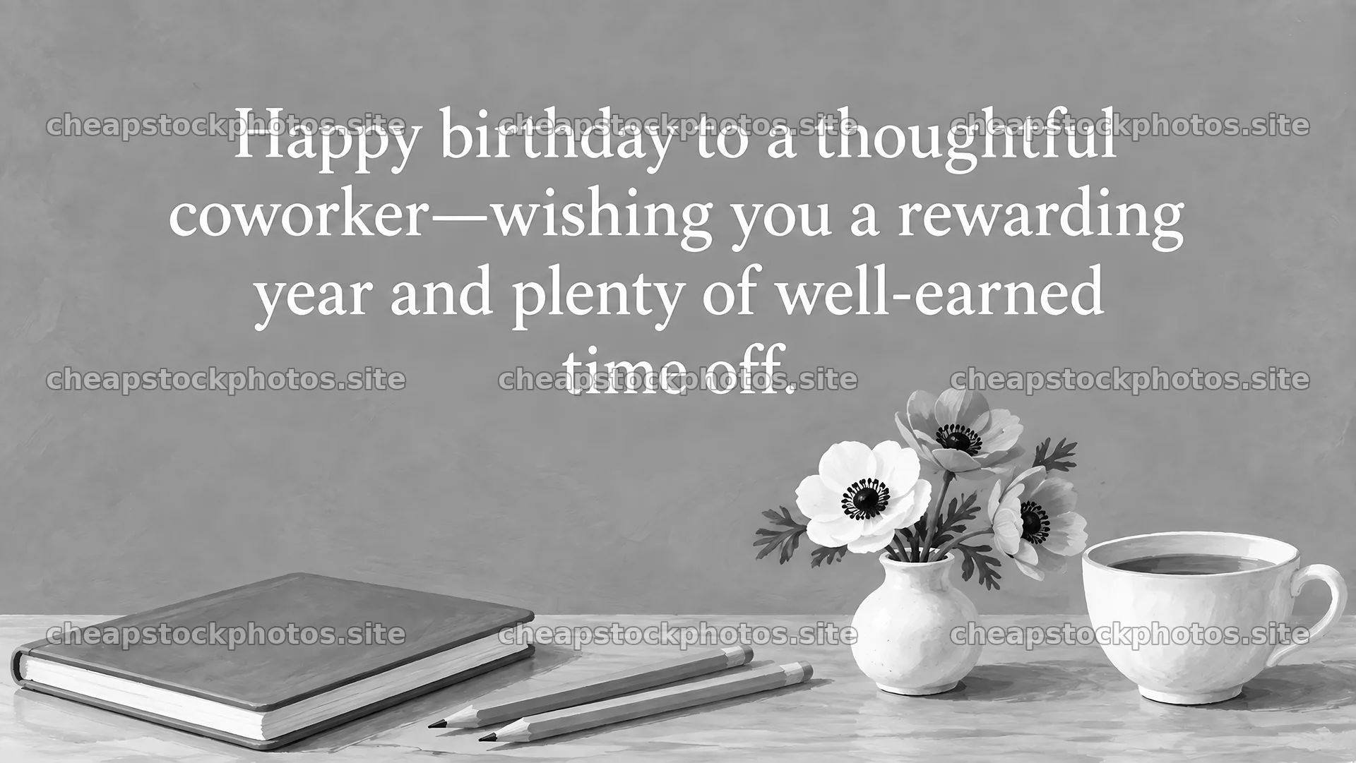Monochrome Birthday Greeting for a Coworker – stock photos 10324x5812