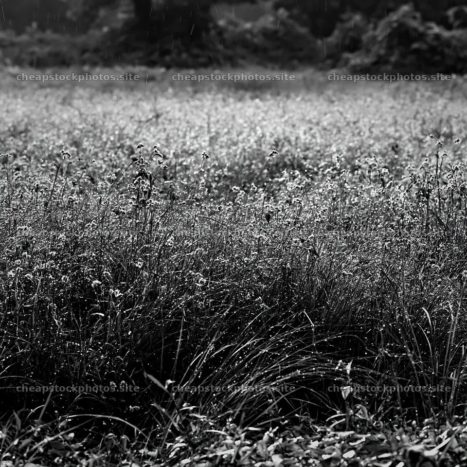 Kochi monsoon meadow rain beaded grasses – stock photos 7938x7938