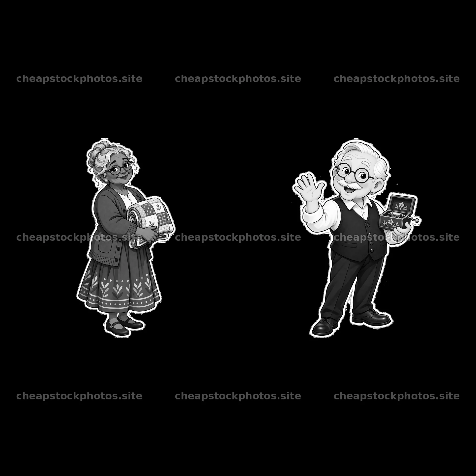 Grandparents sharing traditions with gifts and memories – stock photos 7746x7746