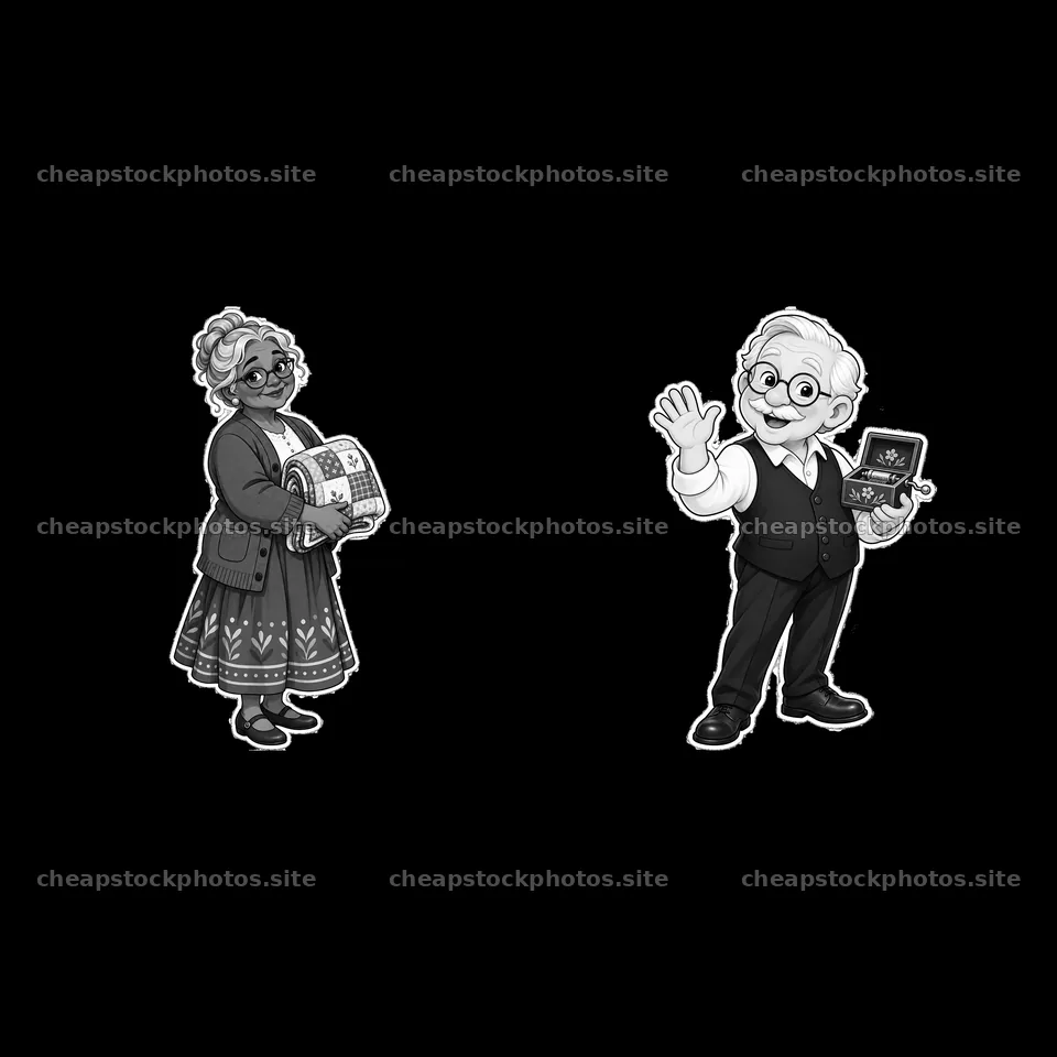 Grandparents sharing traditions with gifts and memories – stock photos 7746x7746