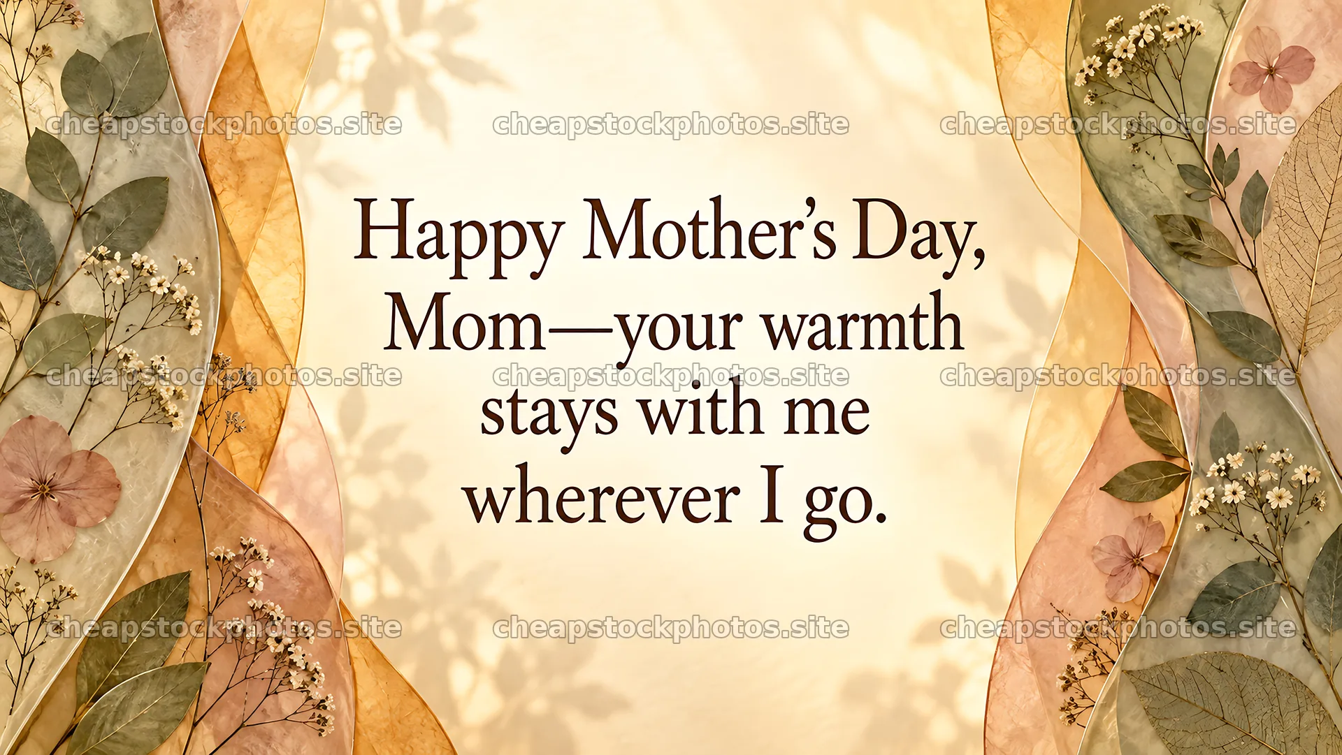 Mother's Day Greeting with Botanical Floral Border – stock photos 10324x5812
