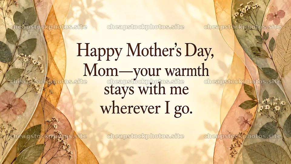 Mother's Day Greeting with Botanical Floral Border – stock photos 10324x5812