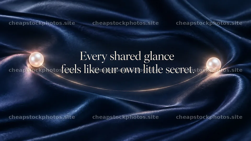 Love Greeting on Navy Silk with Glowing Pearls – stock photos 10324x5812
