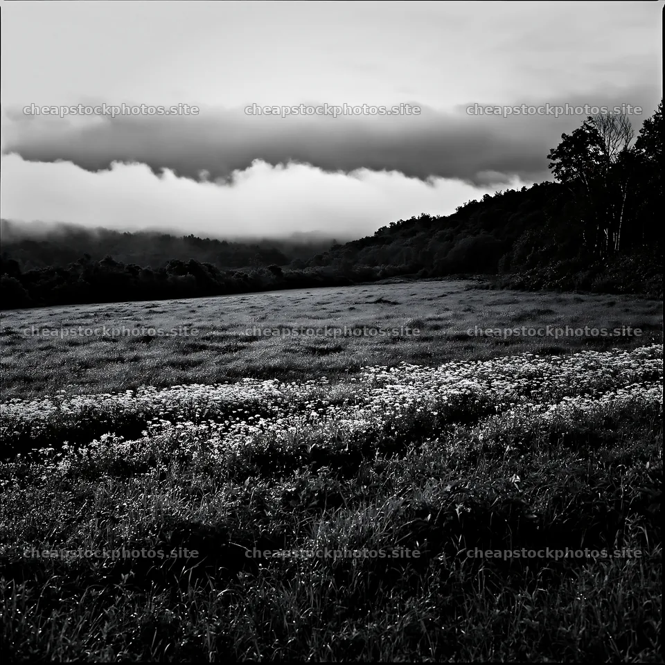 Expansive Hokkaido restoration meadow with dewdrops – stock photos 7938x7938