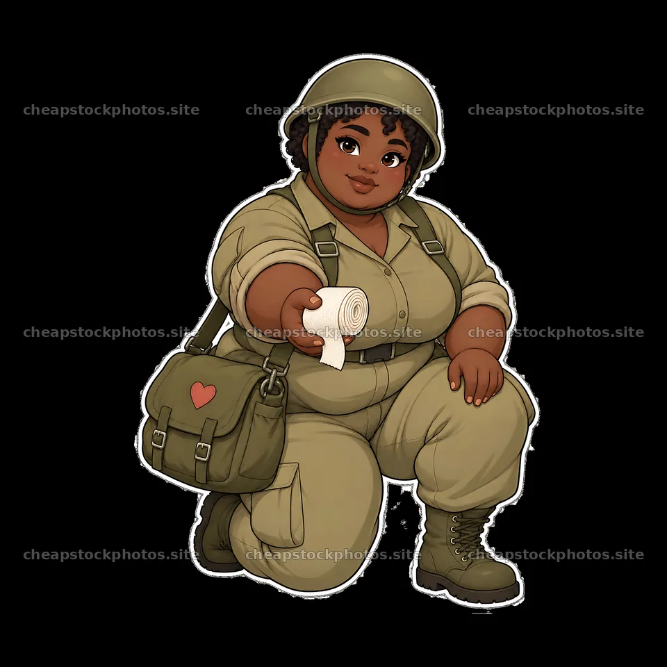 Chubby soldier offering toilet paper in military gear – stock photos 7746x7746