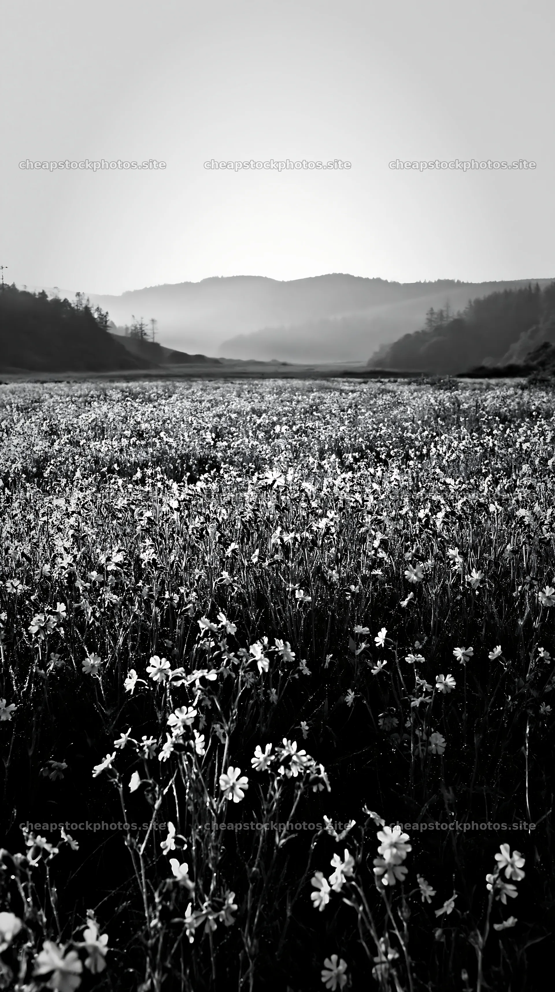 Pink campion meadow in a valley during golden hour – stock photos 5938x10608