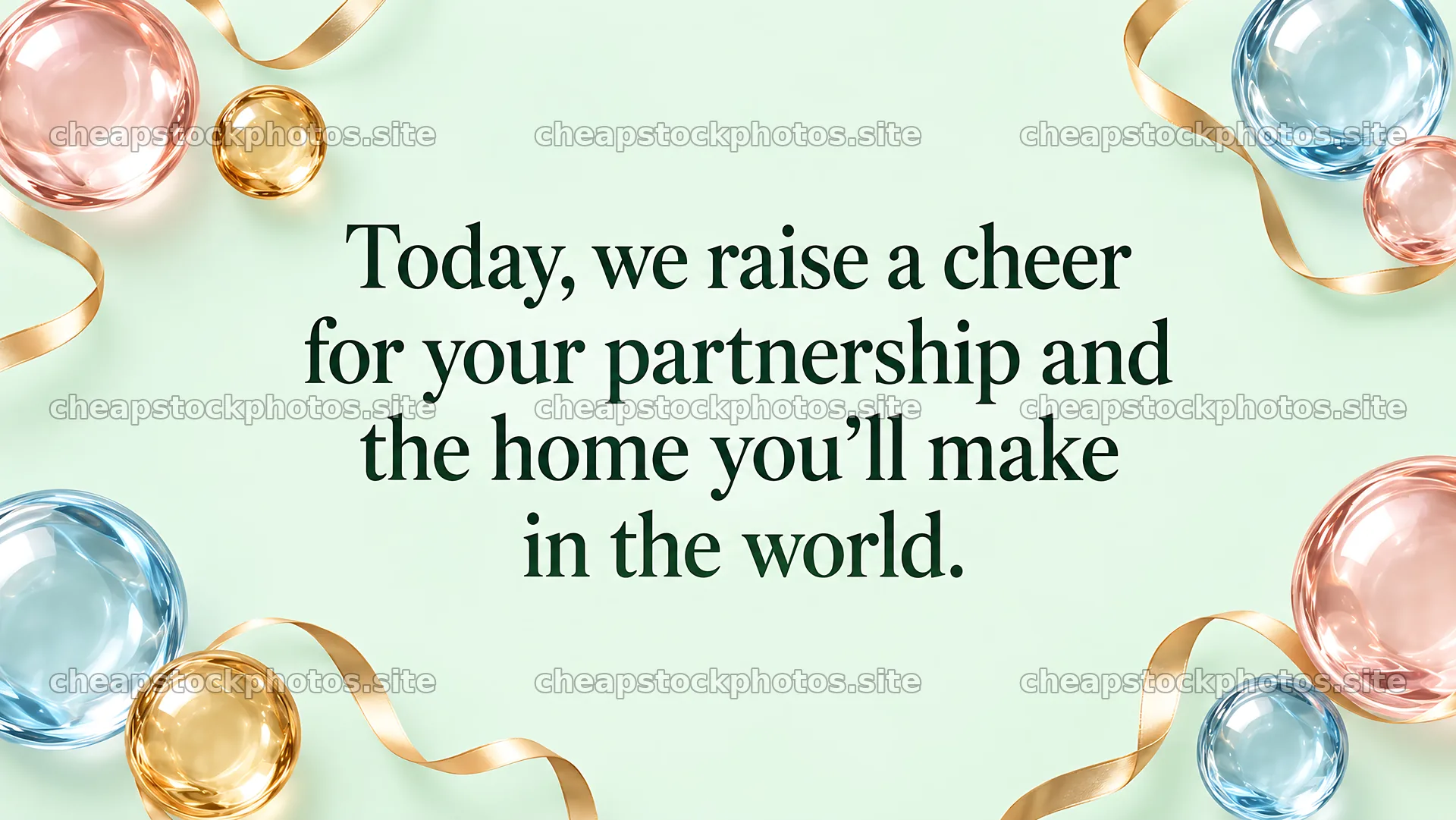 Wedding Greeting with Partnership Quote – stock photos 10324x5812