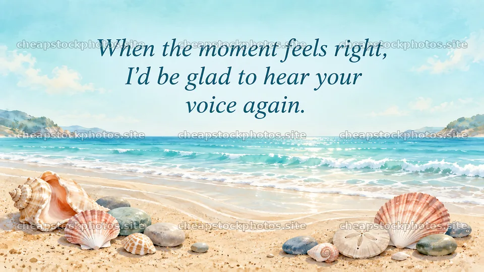 Watercolor beach card inviting reconnection – stock photos 10324x5812