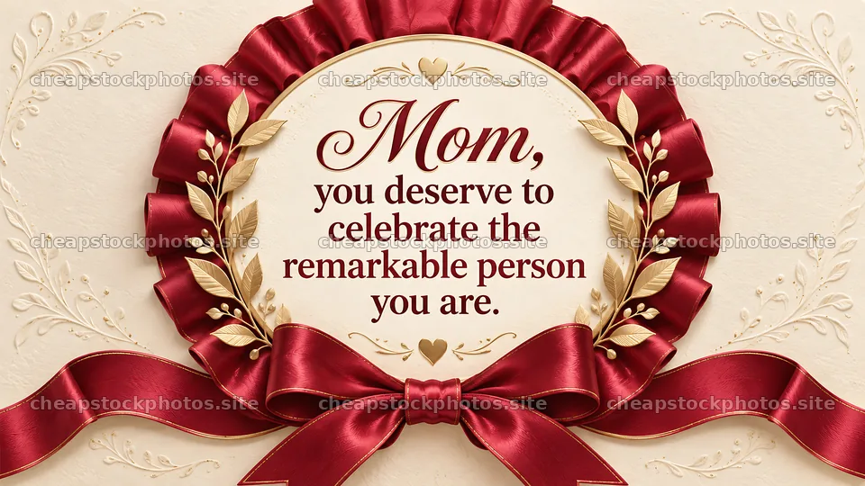 Elegant Greeting Card for a Remarkable Mom – stock photos 10324x5812