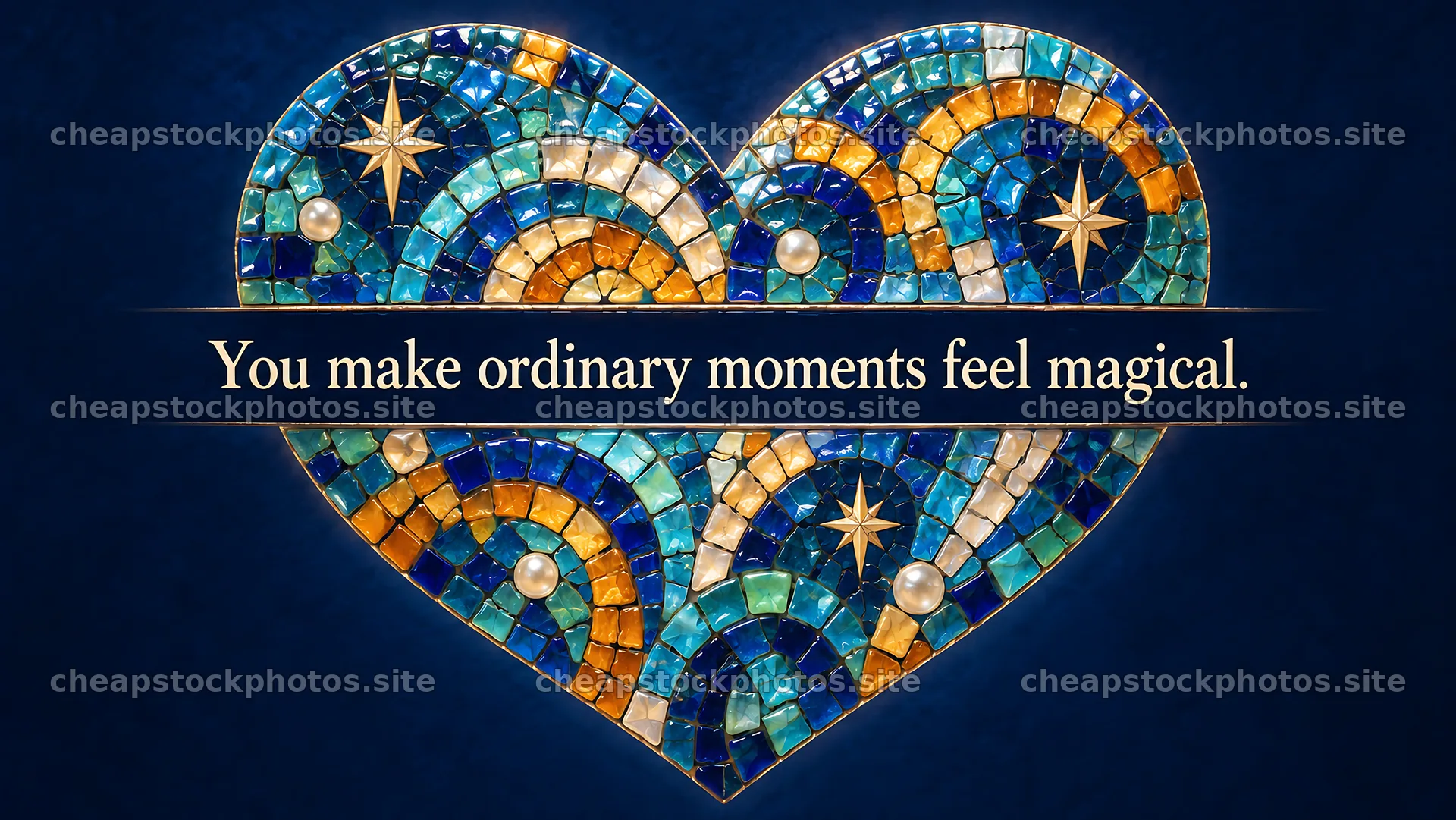 Mosaic Heart with a Magical Love Message – stock photos 10324x5812