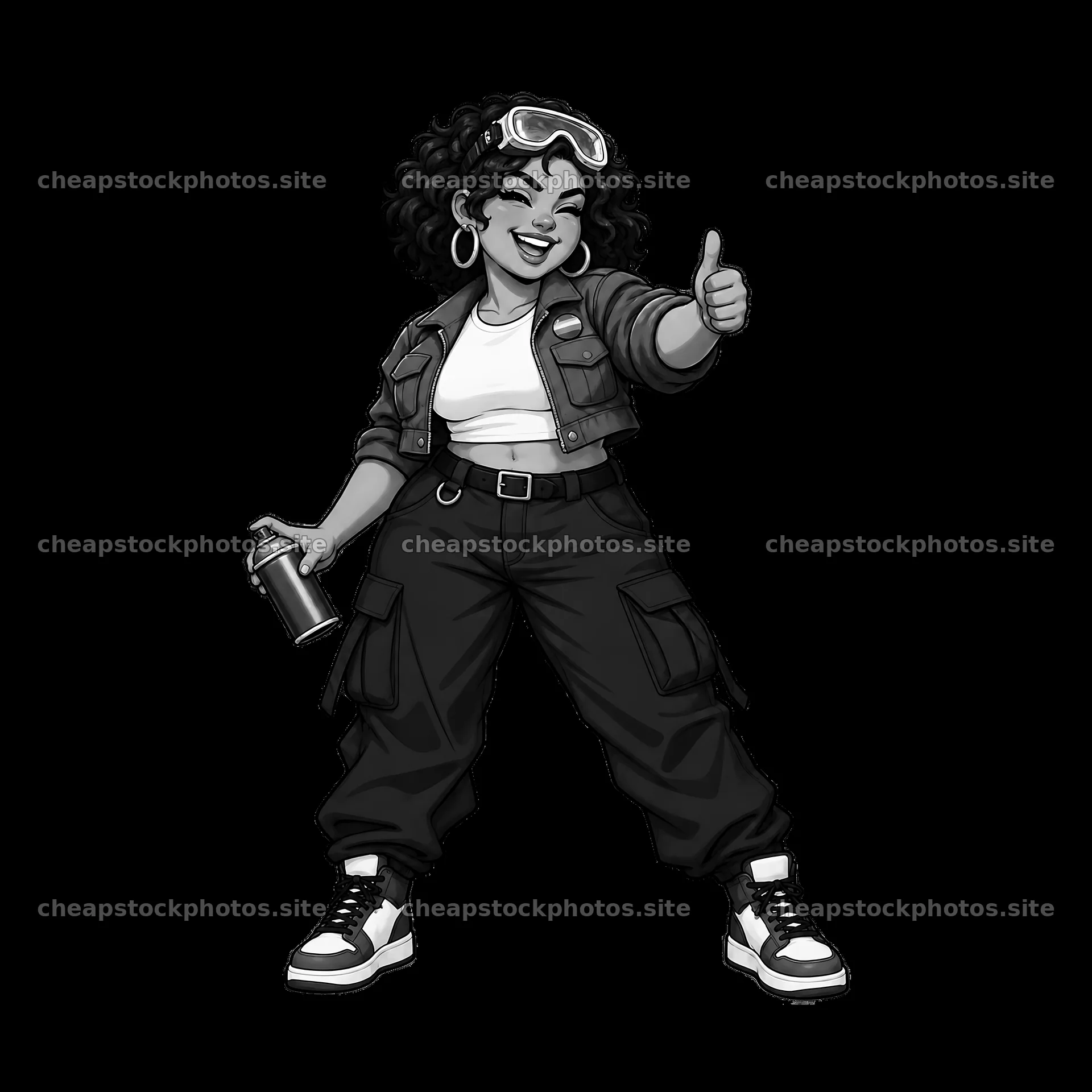Gay graffiti spray painter giving a thumbs up illustration – stock photos 7746x7746
