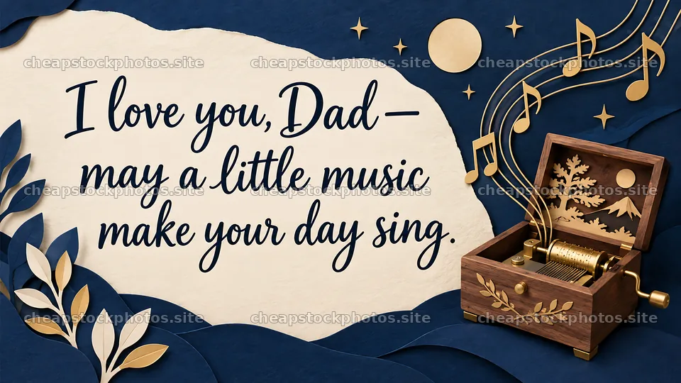 Love You, Dad Greeting with Musical Notes – stock photos 10324x5812